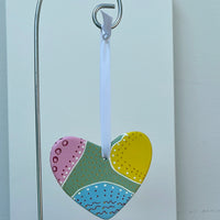 Hand Painted Heart  Ornament
