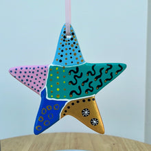 Load image into Gallery viewer, Hand Painted Star Shaped Ornament