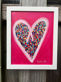 Happy Heart Framed Original Art 8” x 10”