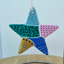 Load image into Gallery viewer, Hand Painted Star Shaped Ornament