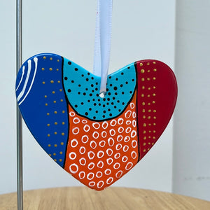Hand Painted Heart Sahped  Ornament