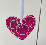 Hand Painted Heart Shaped  Ornament