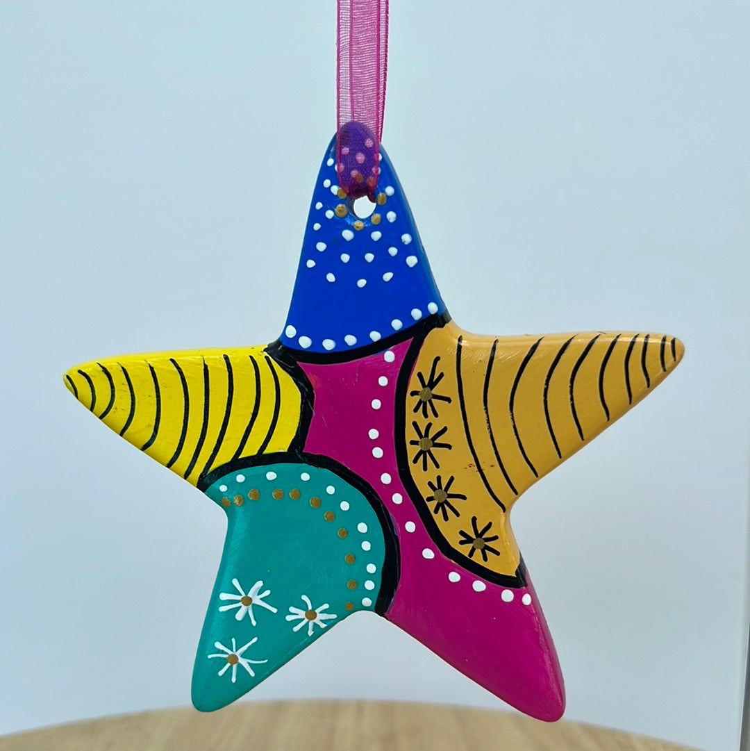 Hand Painted Star Shaped Ornament