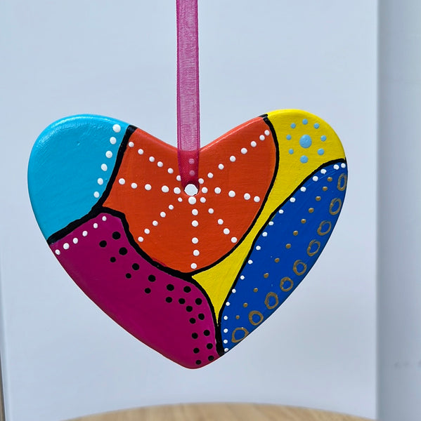 Hand Painted    Heart Ornament
