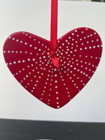 Hand Painted Heart Shaped  Ornament