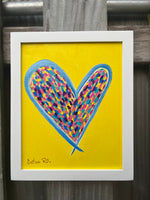 Happy Heart Framed Original Art 8” x 10”