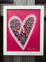 Happy Heart Framed Original Art 8” x 10”