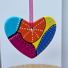 Load image into Gallery viewer, Hand Painted Heart Shaped  Ornament