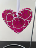 Hand Painted Heart Shaped  Ornament