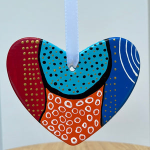 Hand Painted Heart Sahped  Ornament
