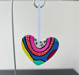 Hand Painted Heart Shaped  Ornament