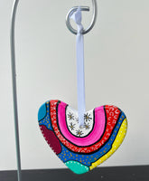 Hand Painted Heart Shaped  Ornament