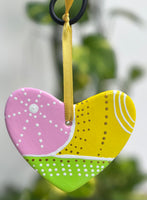 Hand Painted Heart Shaped  Ornament