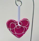 Hand Painted Heart Shaped  Ornament