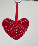 Hand Painted Heart Shaped  Ornament