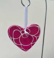 Hand Painted Heart Shaped  Ornament