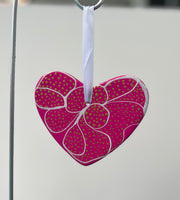 Hand Painted Heart Shaped  Ornament