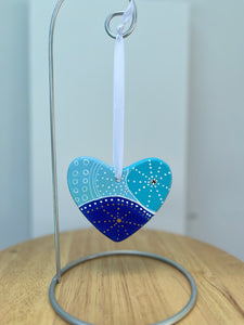 Hand Painted Heart Sahped  Ornament