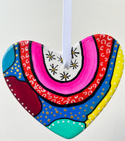 Hand Painted Heart Shaped  Ornament