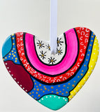 Hand Painted Heart Shaped  Ornament