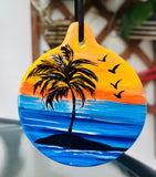 Hand painted ceramic ornament