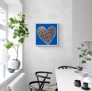 Happy Heart 24” x 24” Framed Original Painting
