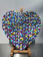 Blue#1Original Heart Shaped Canvas Art