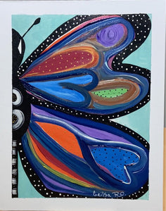 Butterfly Original Painting  Framed 11” X 14”