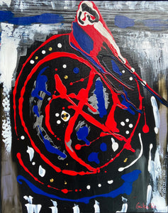 SOLD OUT 16 x 20  Framed Abstract Acrylic Painting