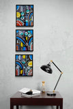 Abstract  Triptych Paintings