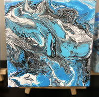 8” x 8” Abstract Acrylic Pour Painting