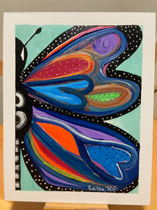 Butterfly Original Painting  Framed 11” X 14”