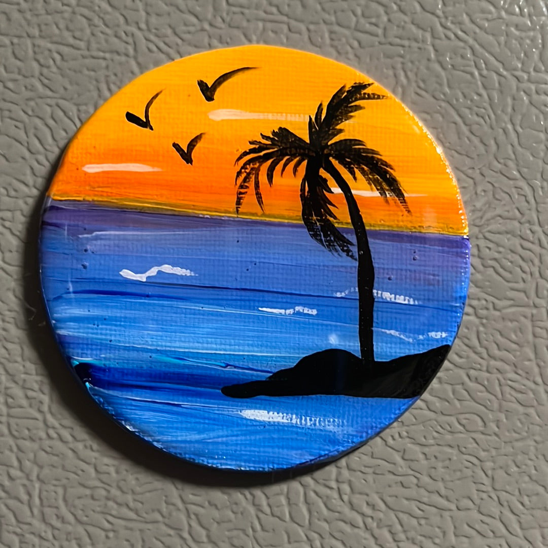 Resin Round Magnet Original Art