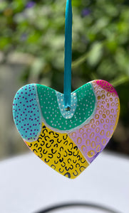 Hand painted Heart Shaped Ornament