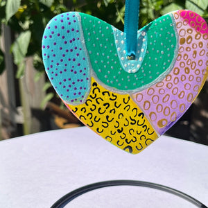 Hand painted Heart Shaped Ornament
