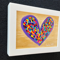 Happy Heart Framed Original Art  5 x 7