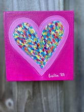 Load image into Gallery viewer, Original Happy Heart Canvas Painting  6” x  6” x 1.5”