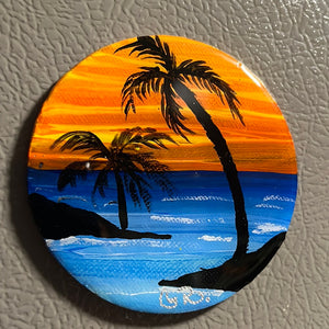 Resin Round Magnet Original Art