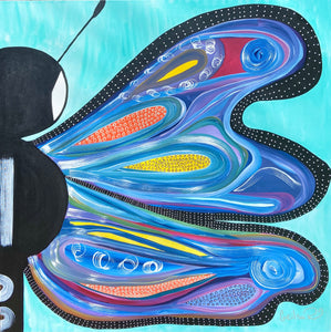 36” x 36”  Butterfly Original Painting