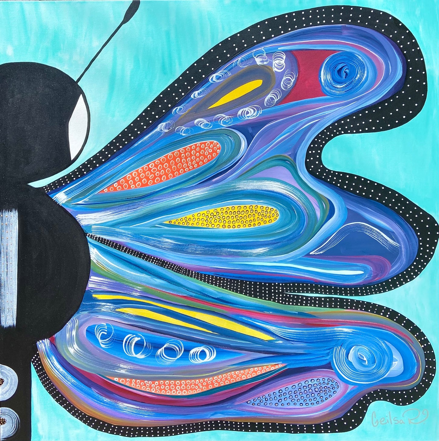 36” x 36”  Butterfly Original Painting