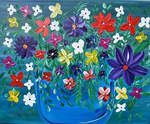 Framed “Summer Blossoms” Original Painting 16” x 20”