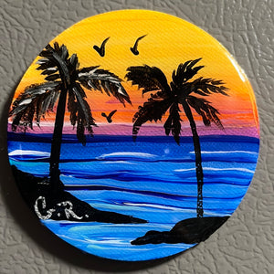 Resin Round Magnet Original Art