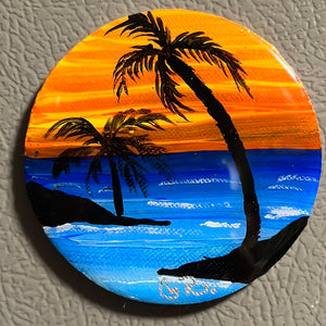Resin Round Magnet Original Art
