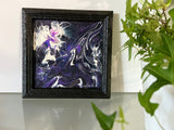 Framed Acrylic Pouring Art 8” x  8”