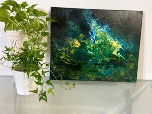 Abstract Painting 16” x 20” Acrylic Pour