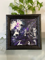 Framed Acrylic Pouring Art 8” x  8”