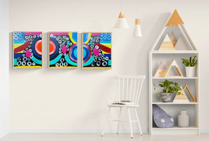 Abstract  Triptych Paintings
