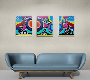 Abstract  Triptych Paintings