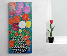 Load image into Gallery viewer, “Tropical Blossom”  Acrylic Painting 16” x 40”