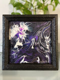 Framed Acrylic Pouring Art 8” x  8”